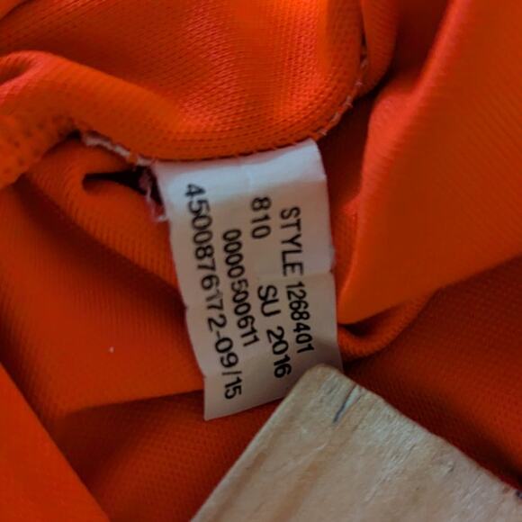 Under Armour Polo Shirt Mens XL Orange Loose Fit Golf Athletic Performance Logo - Picture 7 of 7